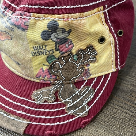 Disneyland Resort Red Tan Mickey Mouse Cadet Hat - Picture 2 of 8
